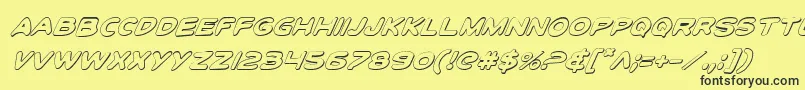 ToonTownIndustrialShadItal Font – Black Fonts on Yellow Background