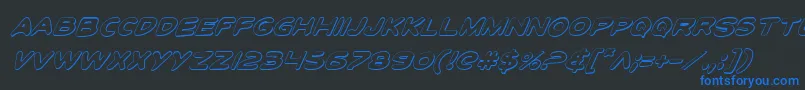 Lisätietoja ToonTownIndustrialShadItal-fontista ToonTownIndustrialShadItal-fontti – siniset fontit mustalla taustalla
