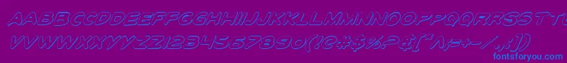 フォントToonTownIndustrialShadItal – 紫色の背景に青い文字