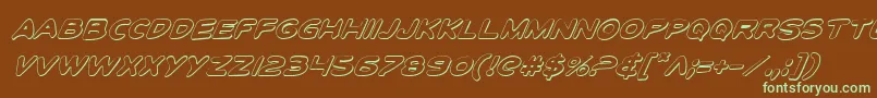 ToonTownIndustrialShadItal Font – Green Fonts on Brown Background