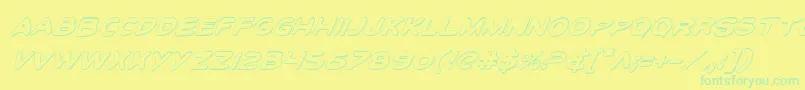 ToonTownIndustrialShadItal Font – Green Fonts on Yellow Background