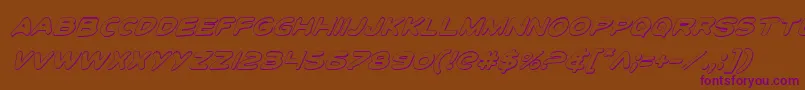 More about ToonTownIndustrialShadItal Font ToonTownIndustrialShadItal Font – Purple Fonts on Brown Background