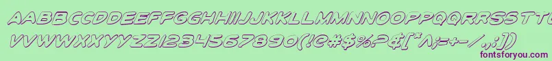 ToonTownIndustrialShadItal Font – Purple Fonts on Green Background