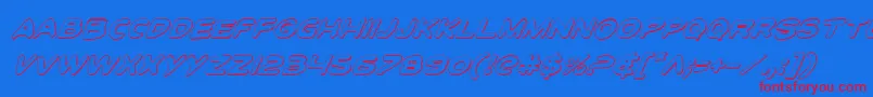 ToonTownIndustrialShadItal Font – Red Fonts on Blue Background