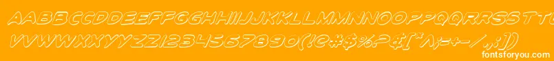 Подробнее о шрифте ToonTownIndustrialShadItal Шрифт ToonTownIndustrialShadItal – белые шрифты на оранжевом фоне