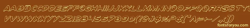 ToonTownIndustrialShadItal Font – Yellow Fonts on Brown Background