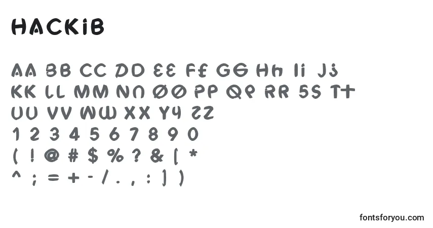 Schriftart Hackib – Alphabet, Zahlen, spezielle Symbole