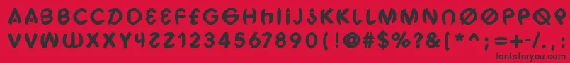 フォントHackib – 赤い背景に黒い文字