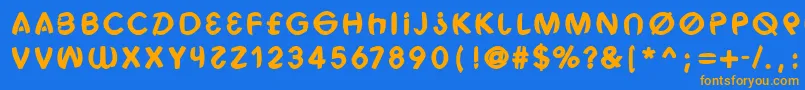 Hackib Font – Orange Fonts on Blue Background