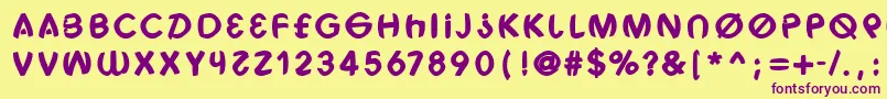 Hackib Font – Purple Fonts on Yellow Background