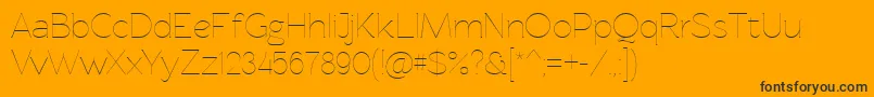 Rawengulkultralight Font – Black Fonts on Orange Background