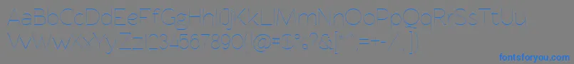 Rawengulkultralight Font – Blue Fonts on Gray Background