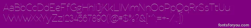 Rawengulkultralight Font – Green Fonts on Purple Background