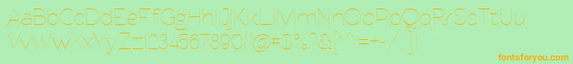 More about Rawengulkultralight Font Rawengulkultralight Font – Orange Fonts on Green Background