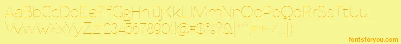 Rawengulkultralight Font – Orange Fonts on Yellow Background