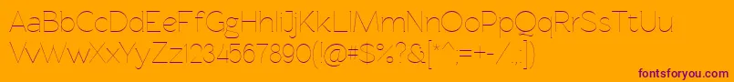 Rawengulkultralight Font – Purple Fonts on Orange Background
