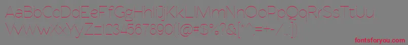 Rawengulkultralight Font – Red Fonts on Gray Background