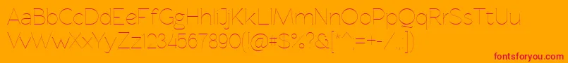 Rawengulkultralight Font – Red Fonts on Orange Background