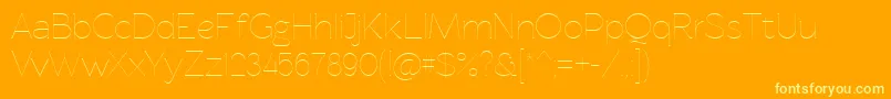 Rawengulkultralight-fontti – keltaiset fontit oranssilla taustalla