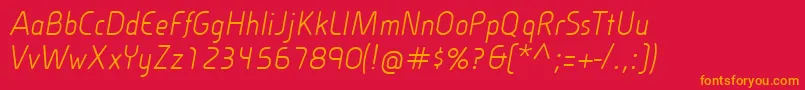 CineplexLtItalic Font – Orange Fonts on Red Background