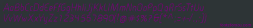 フォントCineplexLtItalic – 黒い背景に紫のフォント