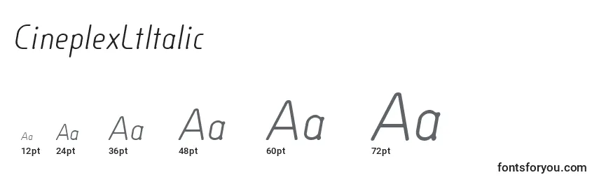 CineplexLtItalic Font Sizes