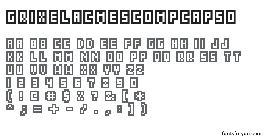 Czcionka GrixelAcme5Compcapso – alfabet, cyfry, specjalne znaki