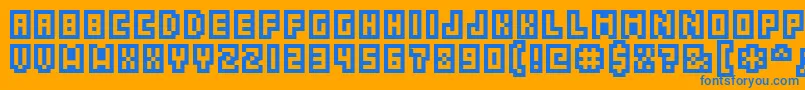 GrixelAcme5Compcapso Font – Blue Fonts on Orange Background