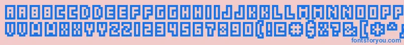 GrixelAcme5Compcapso Font – Blue Fonts on Pink Background