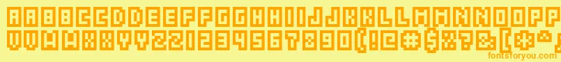GrixelAcme5Compcapso Font – Orange Fonts on Yellow Background