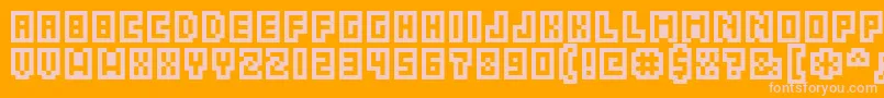 GrixelAcme5Compcapso Font – Pink Fonts on Orange Background