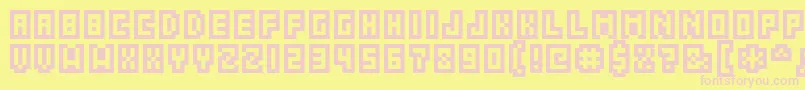 GrixelAcme5Compcapso Font – Pink Fonts on Yellow Background