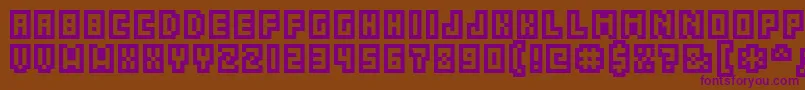 GrixelAcme5Compcapso Font – Purple Fonts on Brown Background
