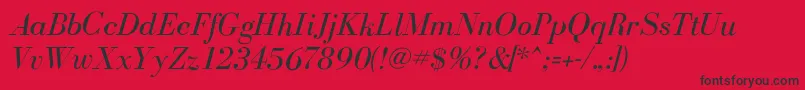 BodoniflfItalic Font – Black Fonts on Red Background