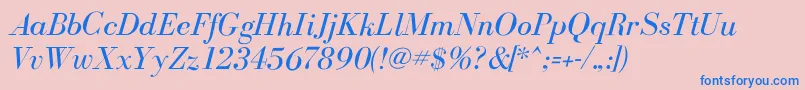 BodoniflfItalic Font – Blue Fonts on Pink Background