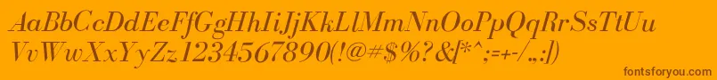 BodoniflfItalic Font – Brown Fonts on Orange Background