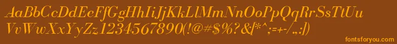 BodoniflfItalic Font – Orange Fonts on Brown Background
