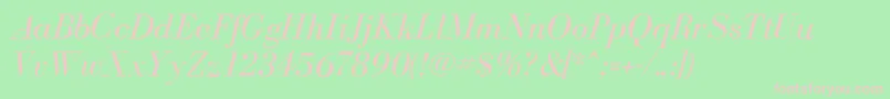 BodoniflfItalic Font – Pink Fonts on Green Background