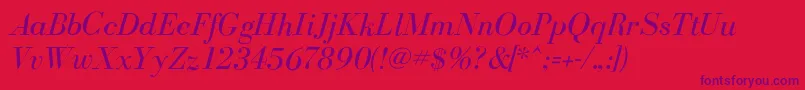 BodoniflfItalic Font – Purple Fonts on Red Background