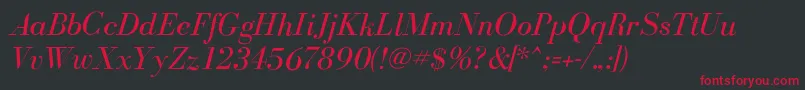 BodoniflfItalic Font – Red Fonts on Black Background