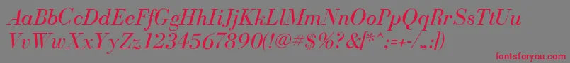 BodoniflfItalic Font – Red Fonts on Gray Background