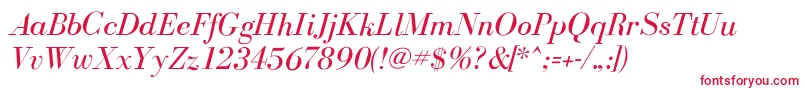 BodoniflfItalic Font – Red Fonts on White Background