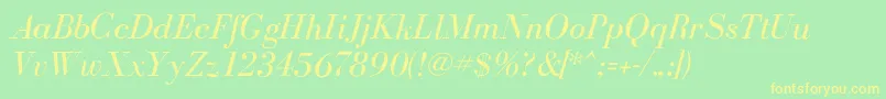 BodoniflfItalic Font – Yellow Fonts on Green Background