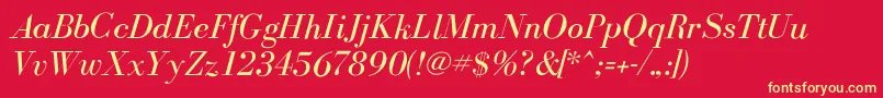 BodoniflfItalic Font – Yellow Fonts on Red Background