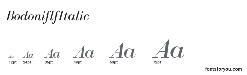 Größen der Schriftart BodoniflfItalic