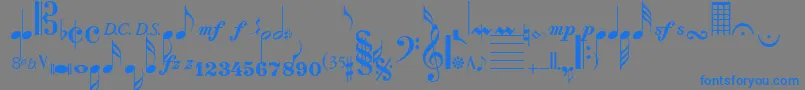 SaxNViolinsSsi Font – Blue Fonts on Gray Background