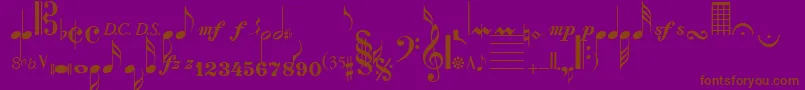 SaxNViolinsSsi Font – Brown Fonts on Purple Background