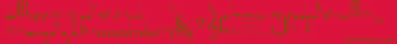 SaxNViolinsSsi Font – Brown Fonts on Red Background