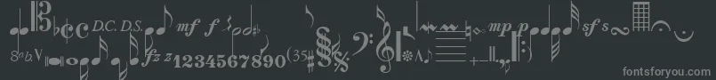 SaxNViolinsSsi Font – Gray Fonts on Black Background