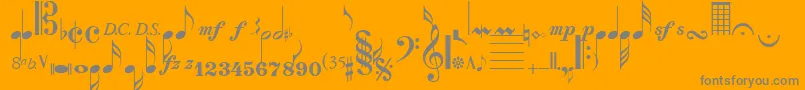 SaxNViolinsSsi Font – Gray Fonts on Orange Background